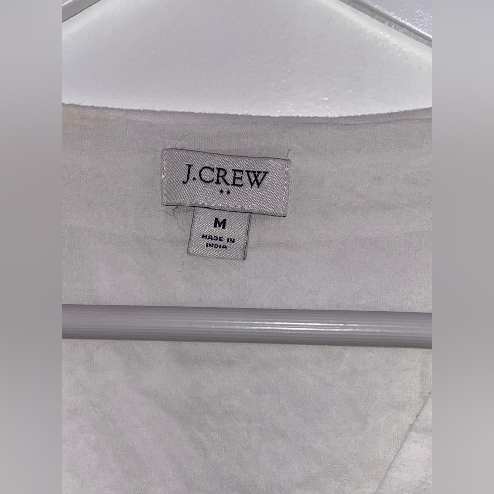 J. Crew Factory V-neck Cotton White Peasant Dress Size M Lined Romantic Cottage - Picture 5 of 16